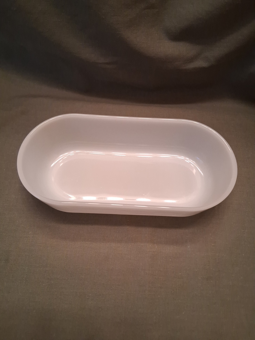 Vintage Anchor Hocking Fire-King Milk-White Oval Baking Dessert Dish